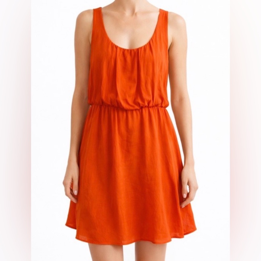 Alice + Olivia Red/Orange Silk tank dress size XS